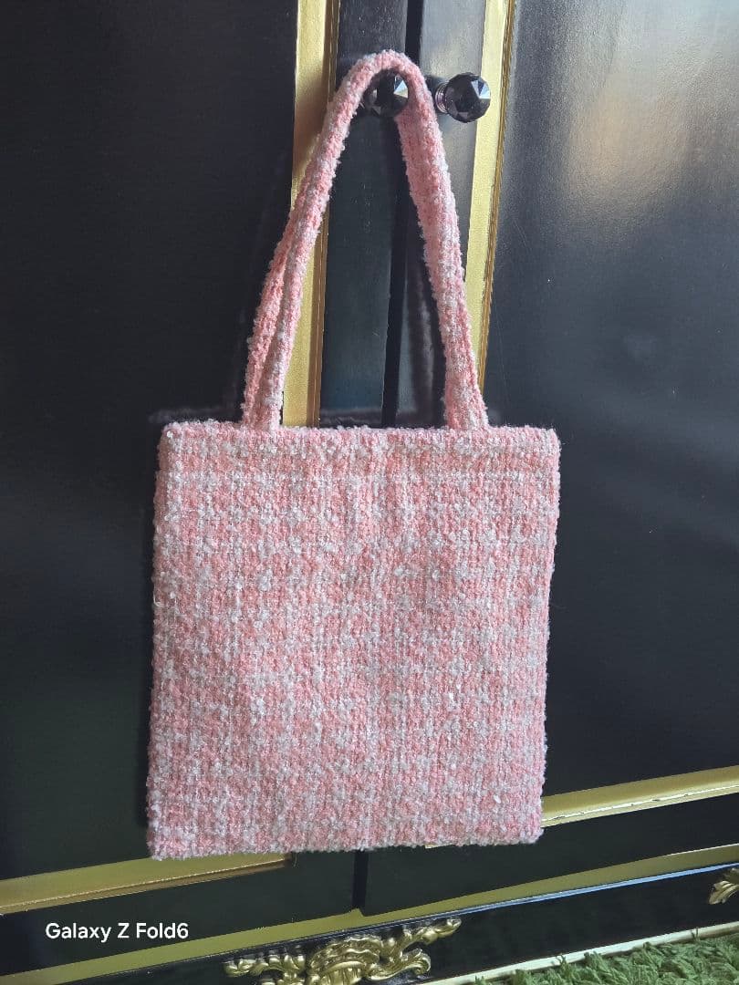 CHANEL（シャネル）ノベルティ ツイード トートバッグ（ピンク）