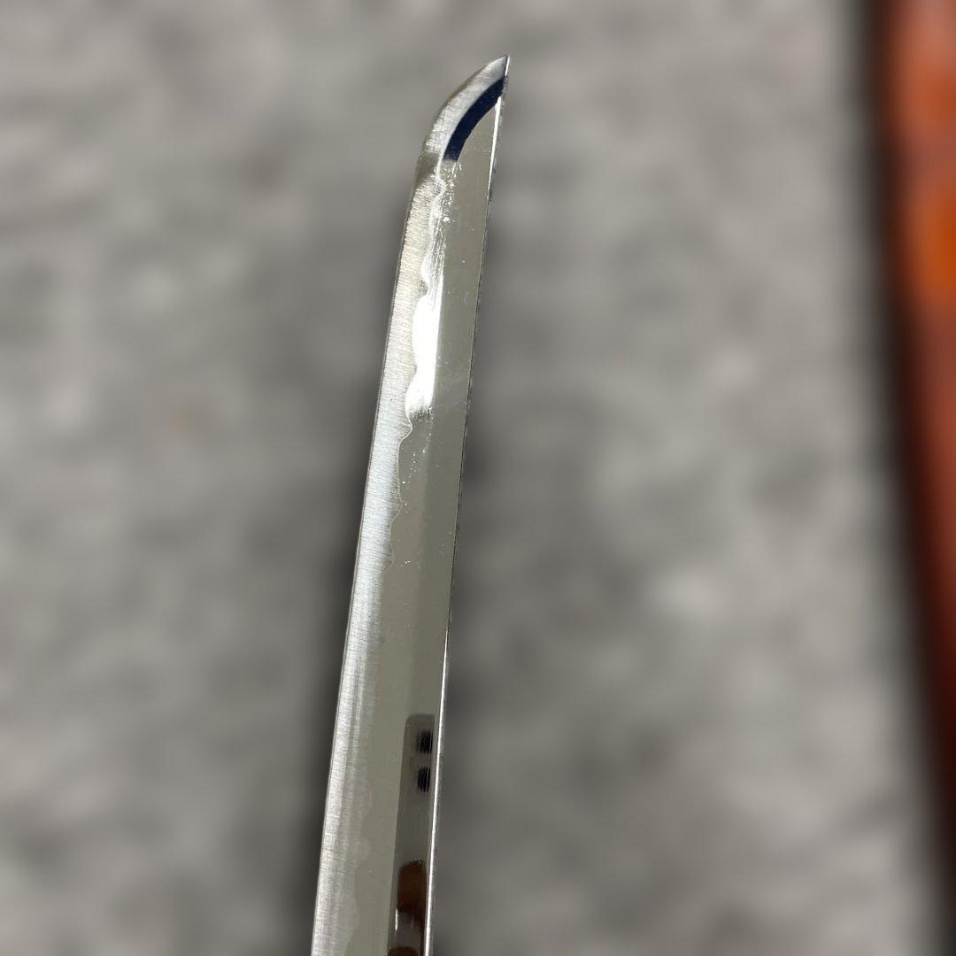 未開刃，模造刀、白鞘 刀 剣 長尺模造刀 反りのある刀 約65cm 茶色の鞘