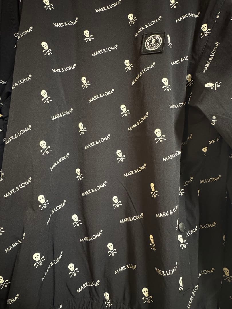 MARK & LONA ブラック　シャカシャカ　総ロゴ　上着 サイズ48