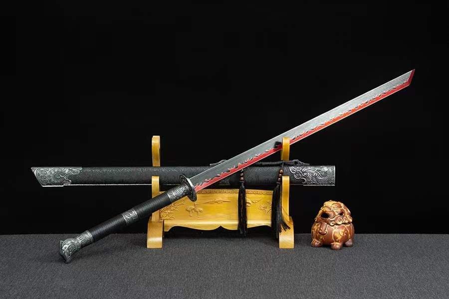 黒炎唐刀-高性能マンガン鋼 古兵器   武具　刀装具　日本刀　模造刀