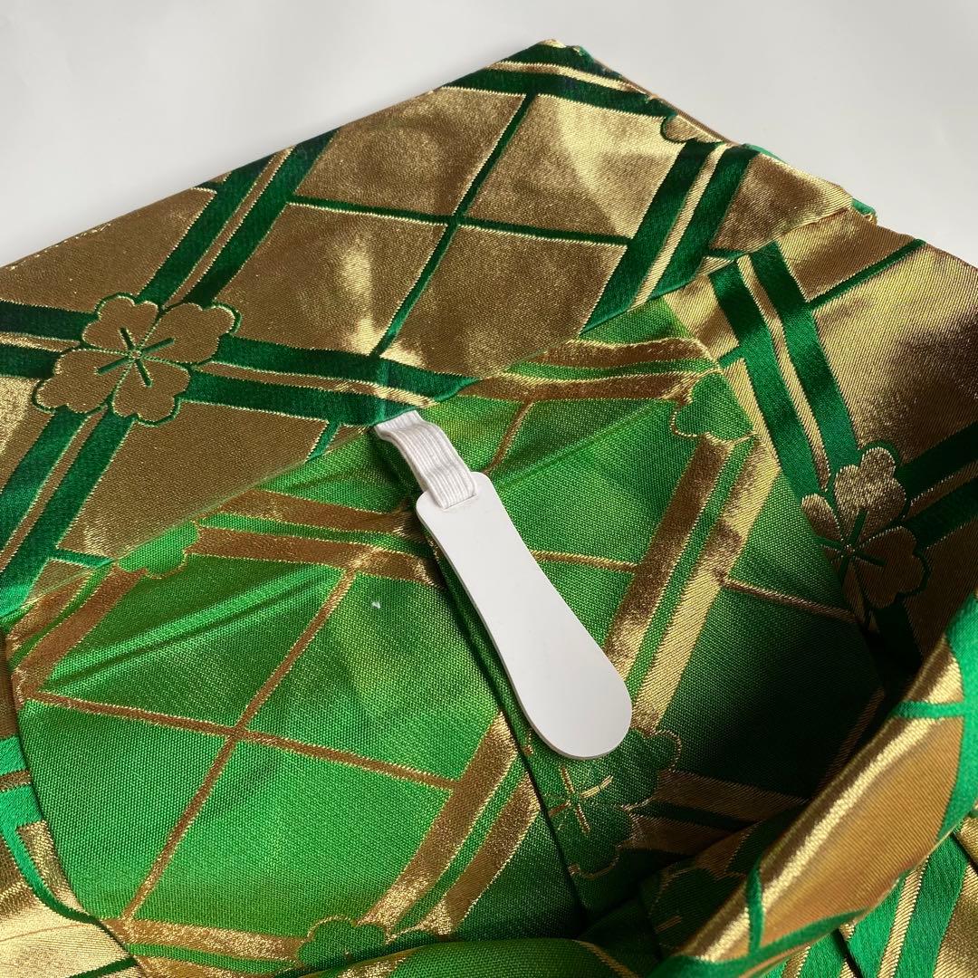 (7-1)馬乗袴　2尺2寸　花菱 金　緑　舞踊　詩吟　踊袴