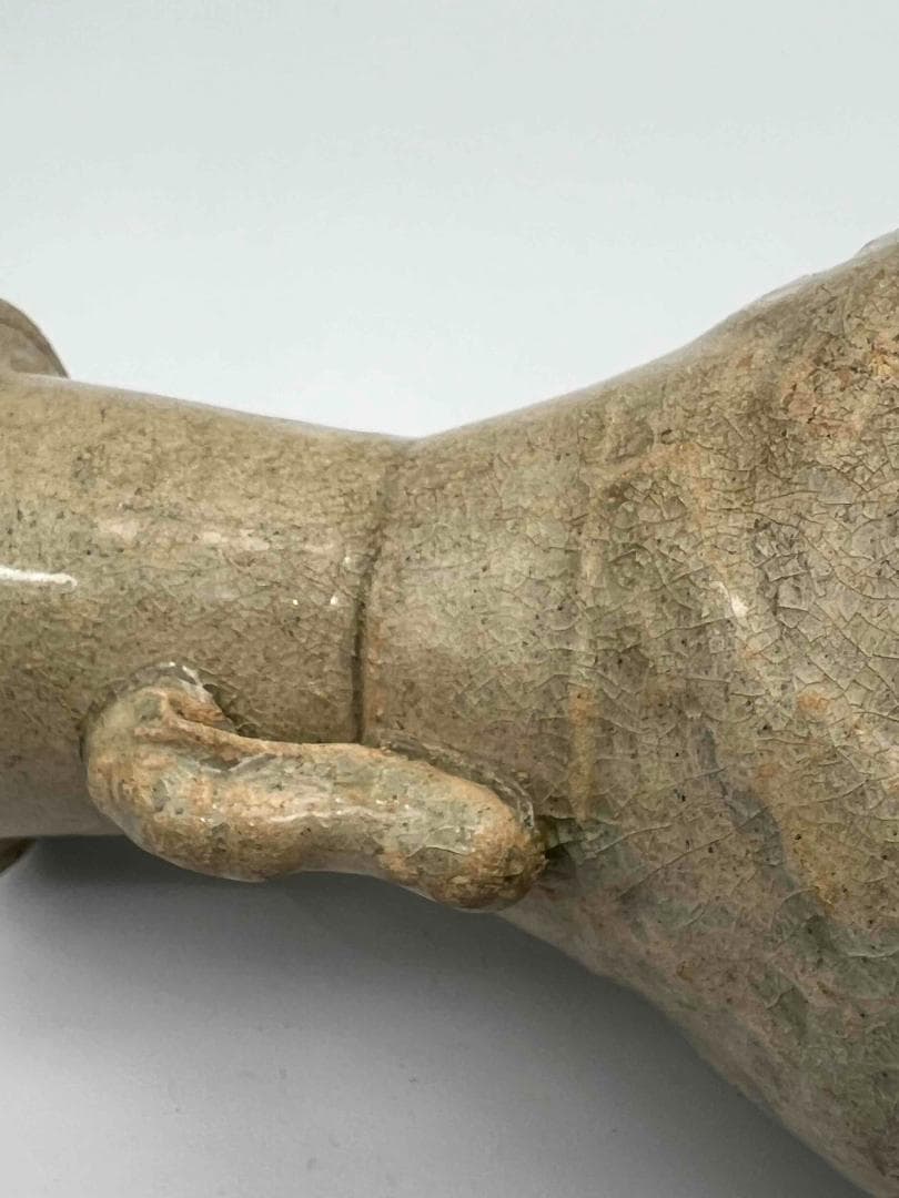 北宋時代　青白磁刻花龍文双耳瓶　景徳鎮　影青　唐物　古賞物(E-27)