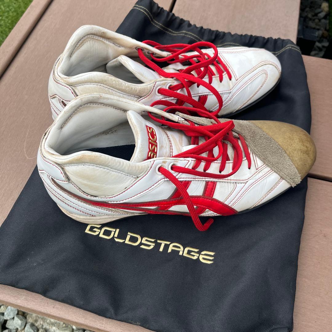 ASICS GOLDSTAGE スパイク ホワイト/レッド