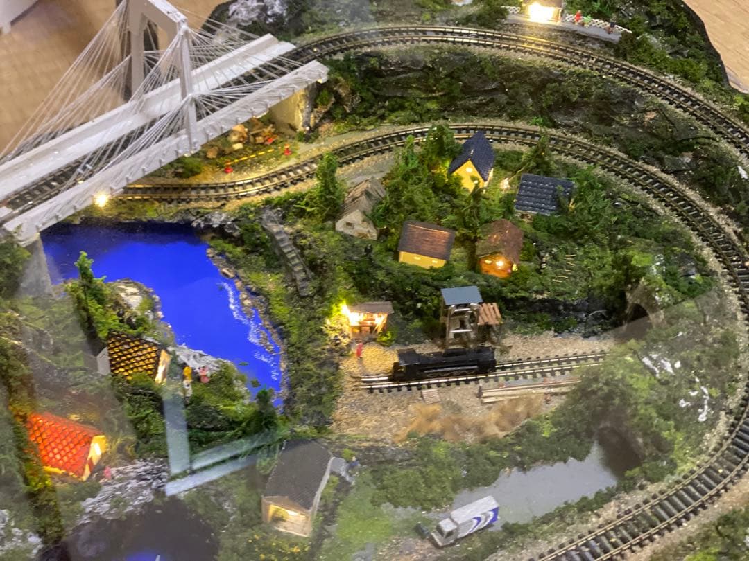 Nゲージ 情景ジオラマ（照明付き・アクリルケース付）