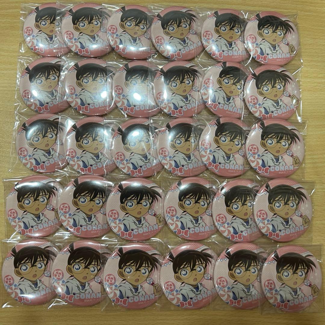 名探偵コナン　ロリポップ　缶バッジ　江戸川コナン　30点セット