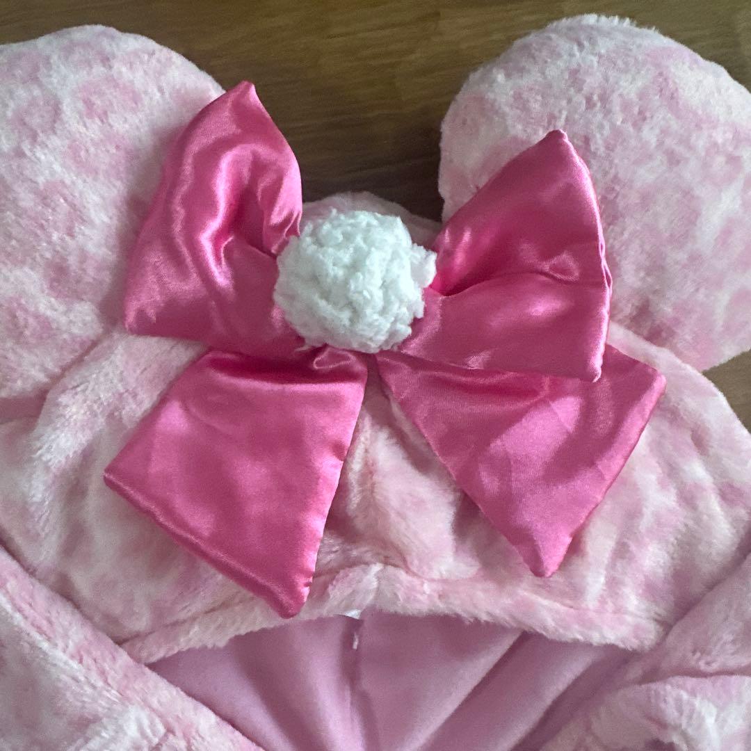 ミニー ディズニー ヒョウ柄 マフラーキャップ ピンク