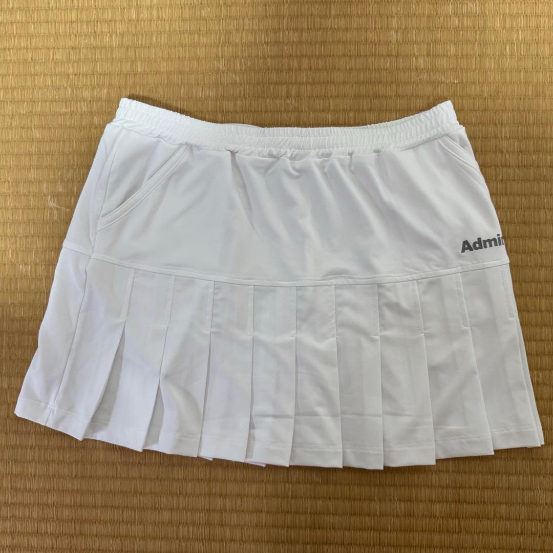 2025秋冬アドミラル テニス レディース　プリーツスコート　ホワイト