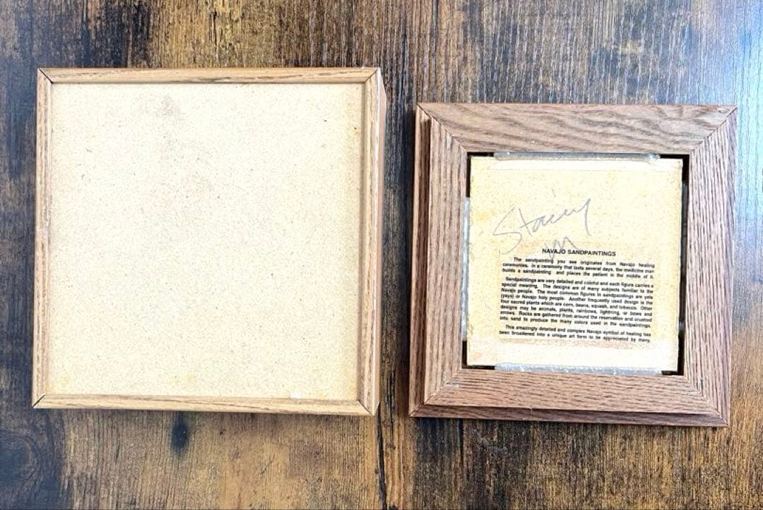 ネイティブアメリカン ナバホ族 サンドアート 砂絵ボックス　小物入れ