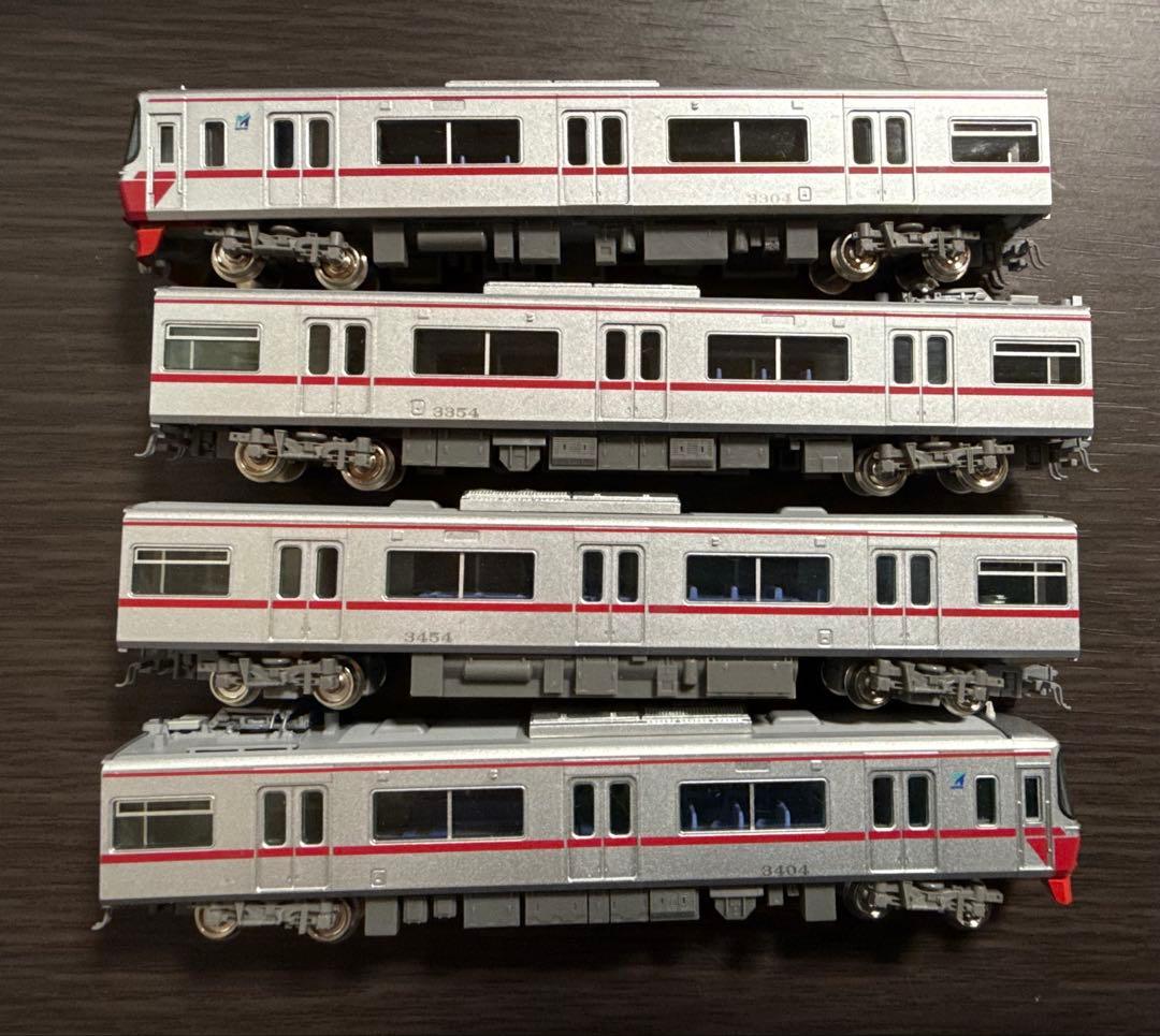 に*ぃ様 グリーンマックス名鉄3300系（新塗装）基本4両編成セット動力付き（3