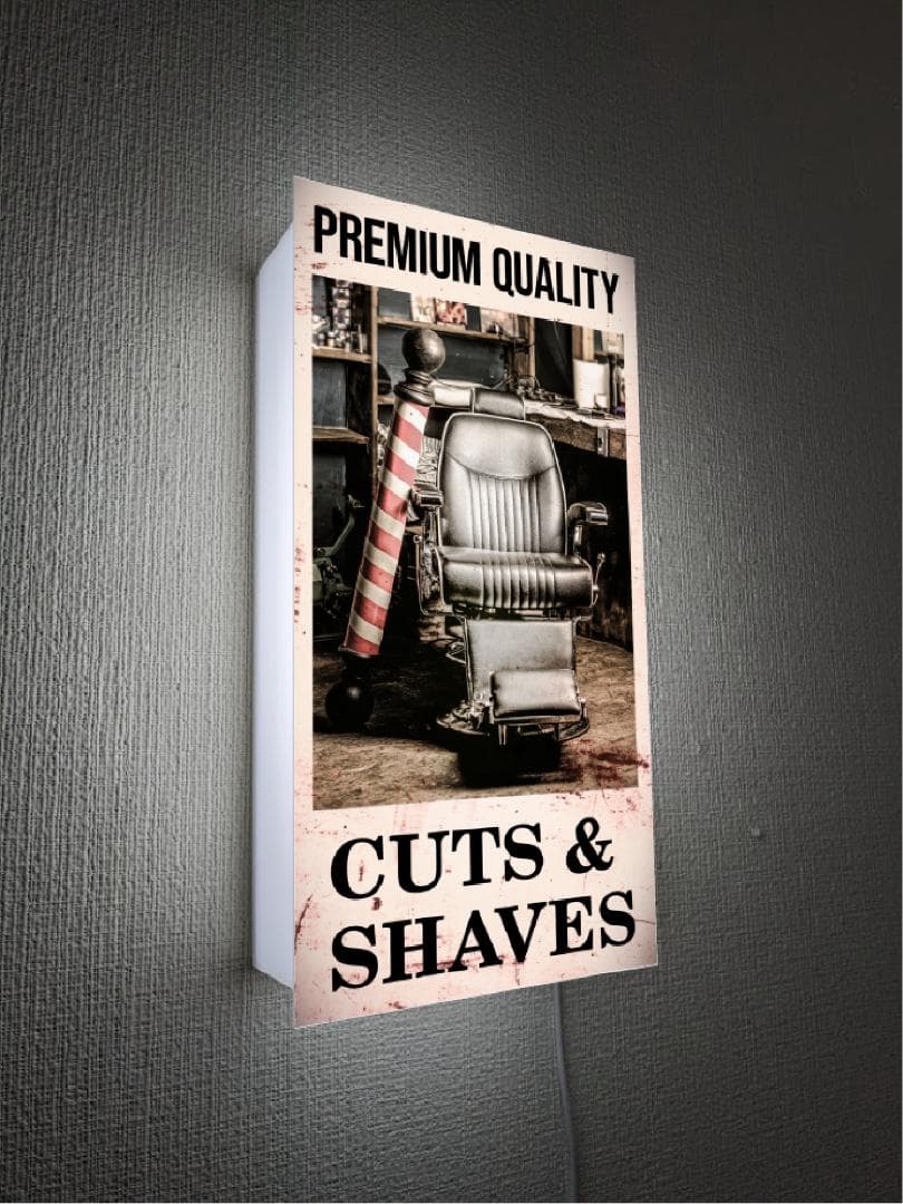 【オーダー無料】バーバー ヘアーサロン 理容 看板 置物 雑貨 ライトBOX