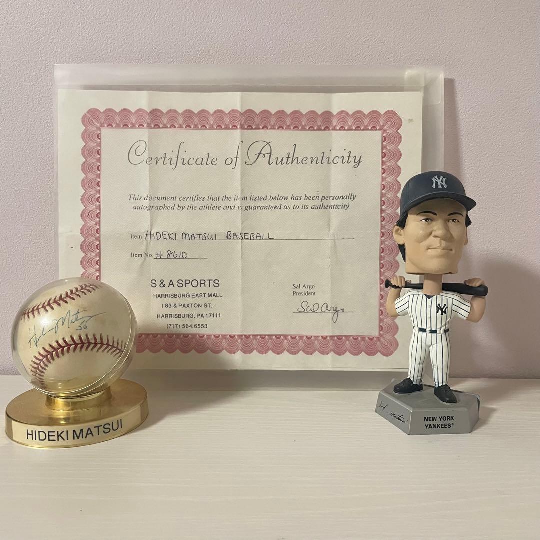 松井秀樹　サインボール　フィギュア　証明書