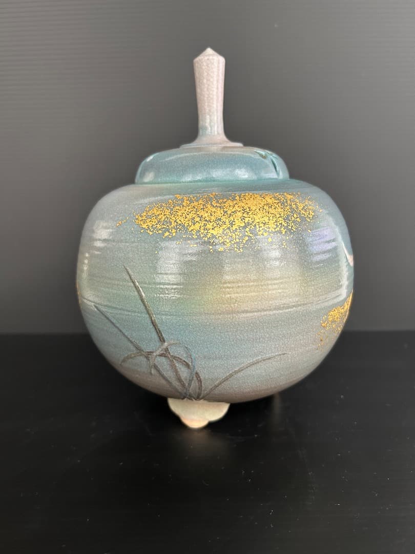 陶彩景 秋草図香炉 (十二世 坂高麗左衛門) (バービー様ご予約品 )