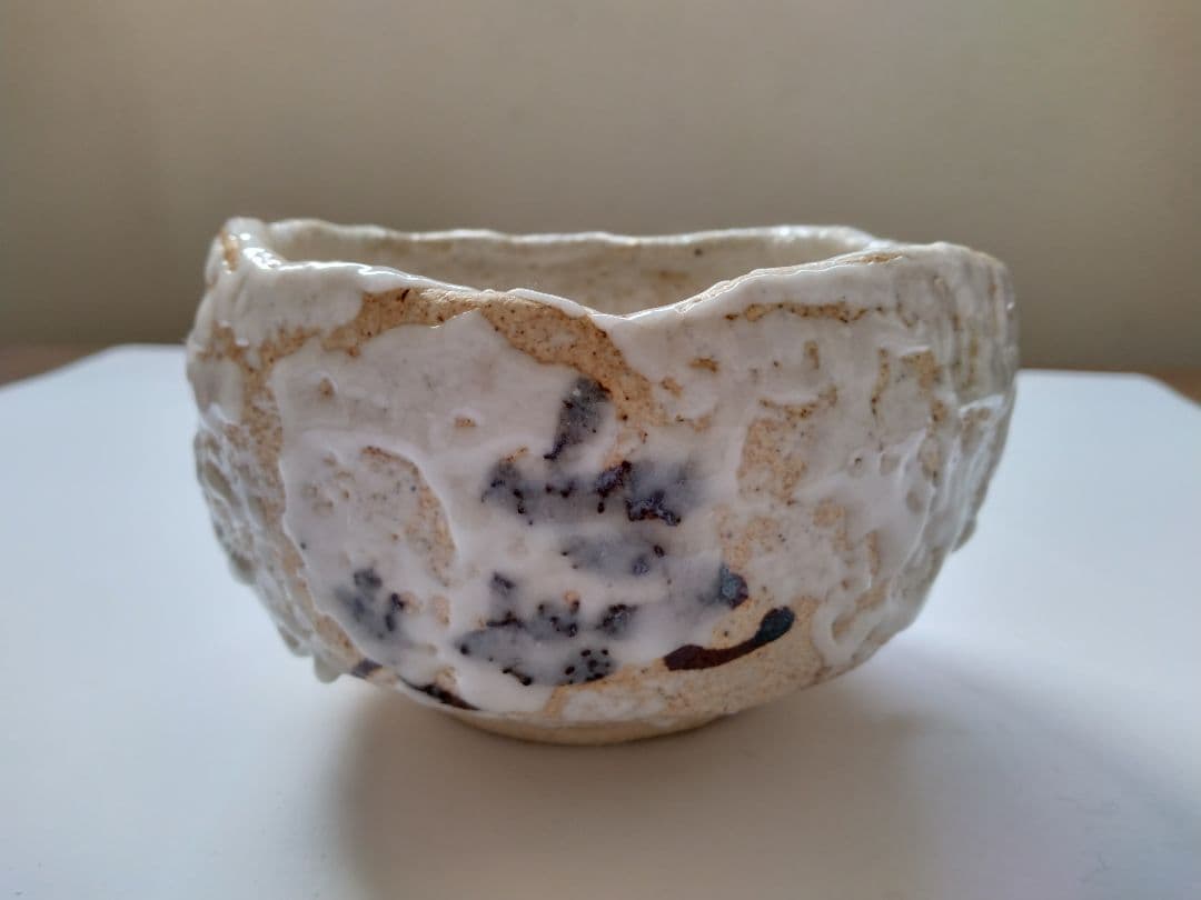 矢野景川　志野茶碗　鉄絵　抹茶碗