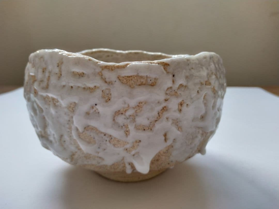 矢野景川　志野茶碗　鉄絵　抹茶碗