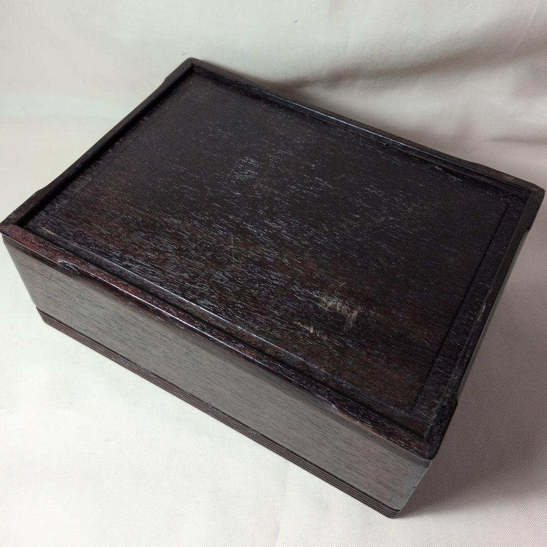 煙草盆　唐木　銅（龍の図）火入れ