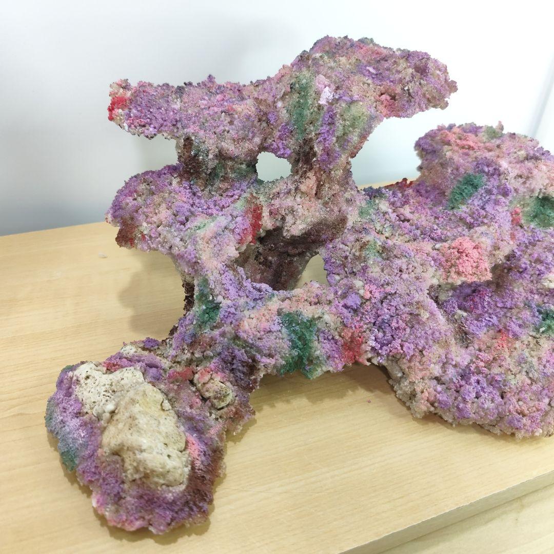 【光る新商品】アク抜き不要 人工ライブロック 60cm海水水槽用 レプリカ 蛍光