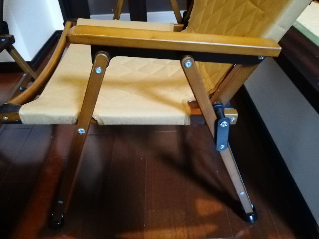 WAQ Folding Wood Chair ウッドチェア タンカラー2個セット