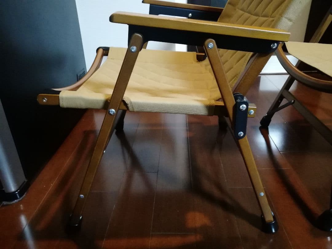 WAQ Folding Wood Chair ウッドチェア タンカラー2個セット