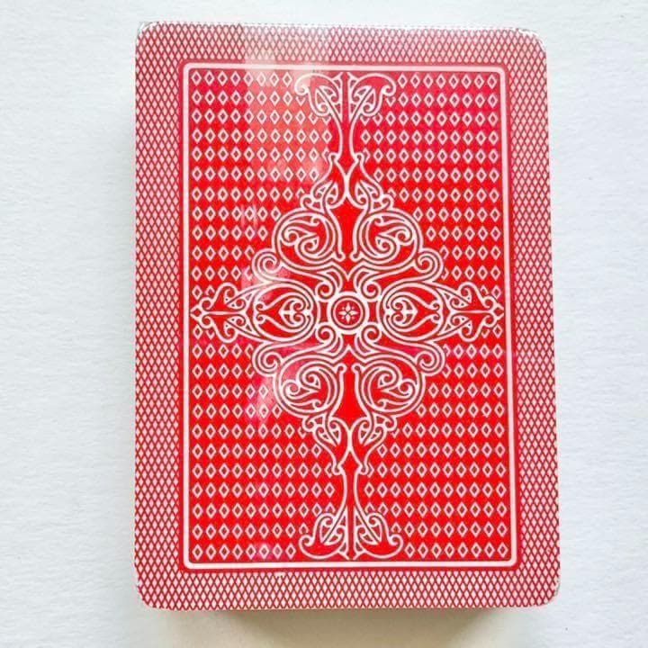 ダグネグロ　高級トランプセット　イタリアンレザーケース・ボールペン・メモ　レッド