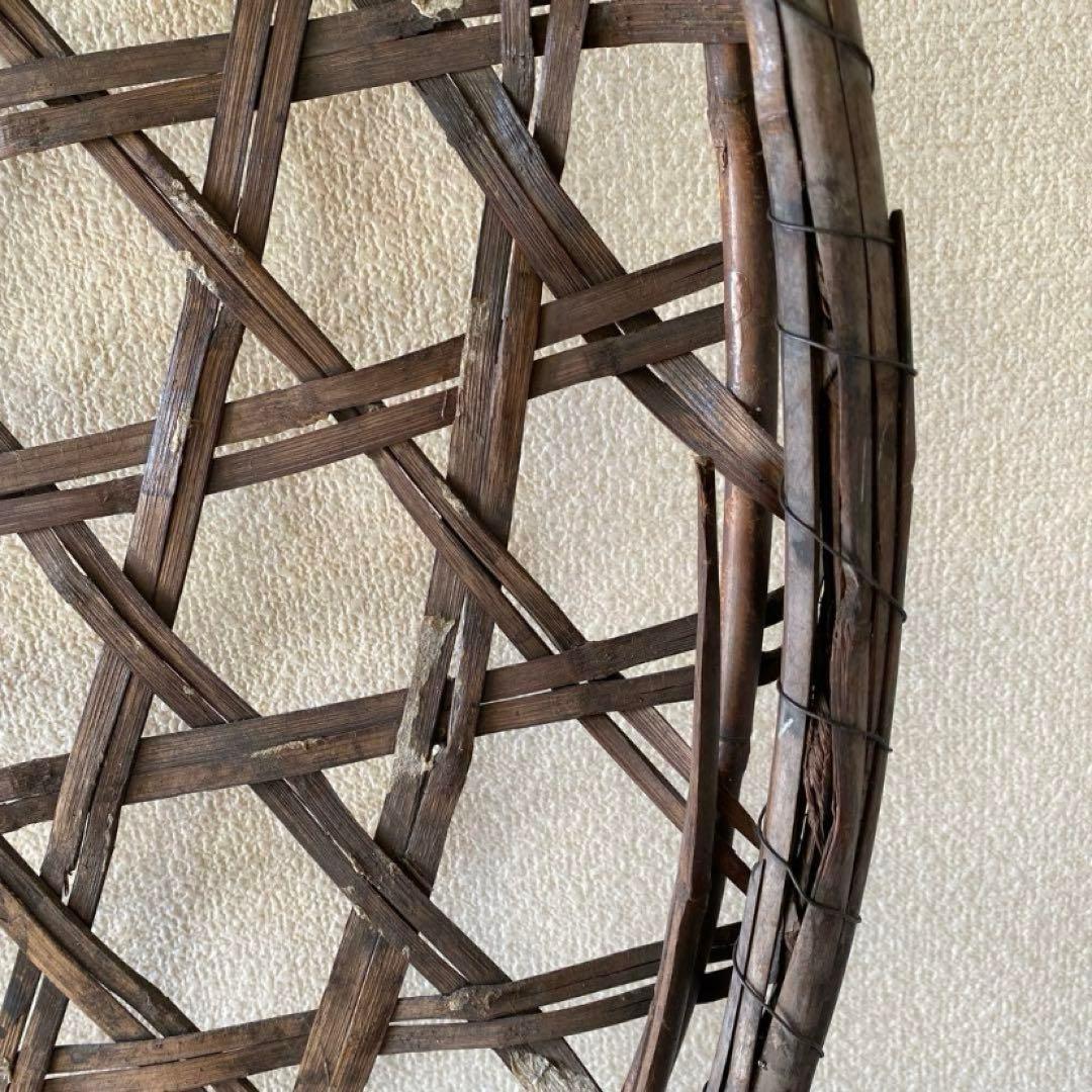 アンティークお蚕籠 古道具 竹カゴ 大笊 骨董 壁飾り 昔道具 植栽飾り