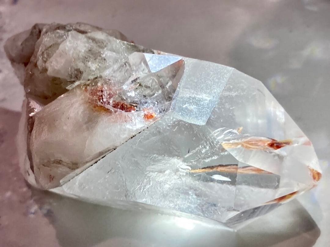 炎の精霊ঌ 　アンフィボールインクォーツ✨　クラスター　原石　クリスタル　水晶