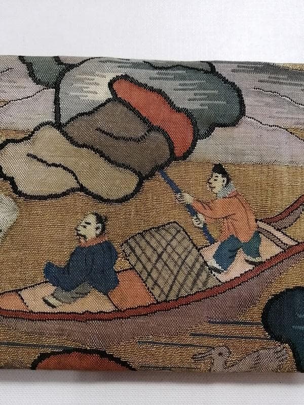 【珍】　★ 財布 緙絲古布 ★　緙絲 山水人物紋　明清織繍