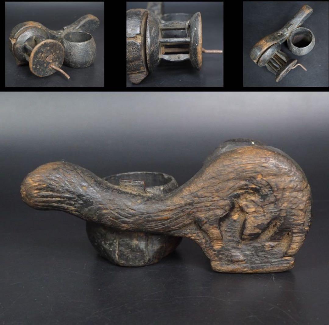 送料無料　非常に古い李朝狐（キツネ）形墨壺　朝鮮古美術