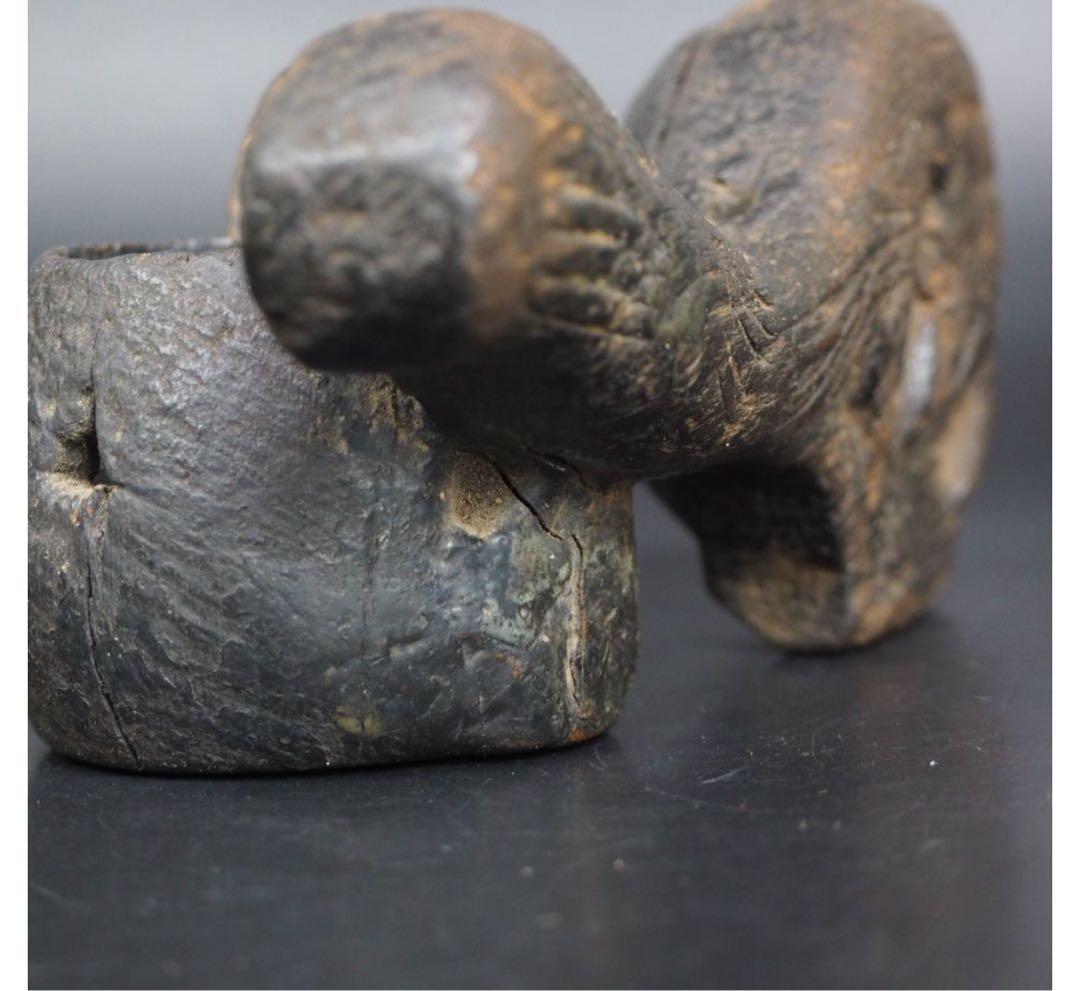 送料無料　非常に古い李朝狐（キツネ）形墨壺　朝鮮古美術