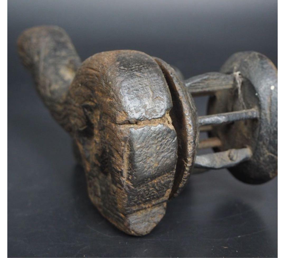 送料無料　非常に古い李朝狐（キツネ）形墨壺　朝鮮古美術