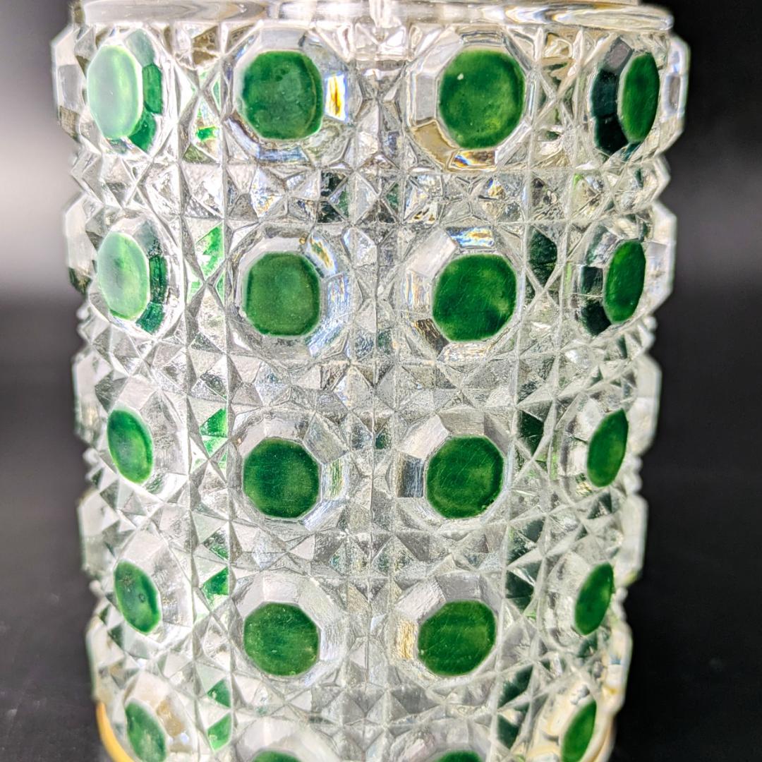 オールドバカラ ディアマン 18㎝ 大型香水瓶 グリーン＆金彩 BACCARAT