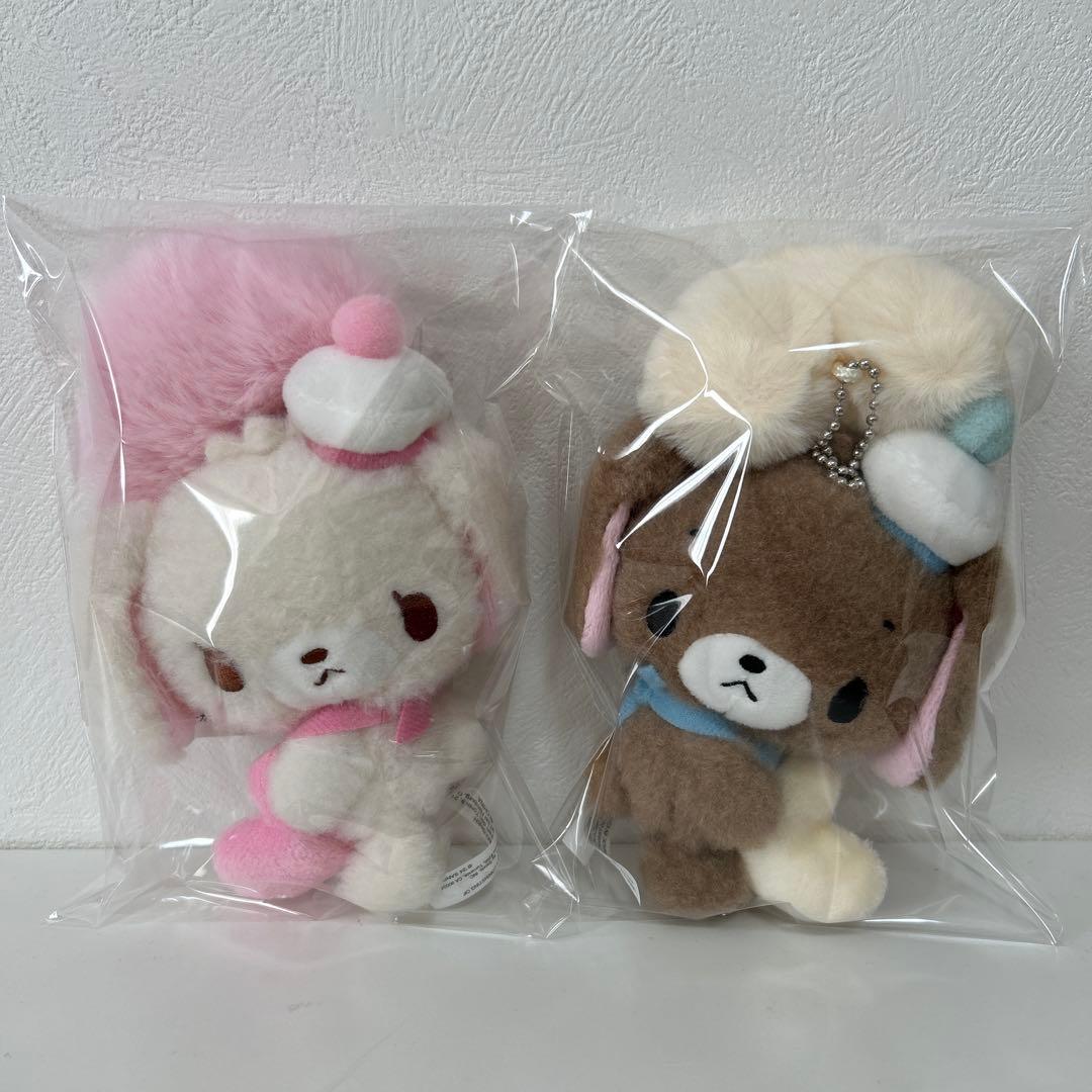 シュガーバニーズ　マスコット　ふわふわハート　しろうさ くろうさ