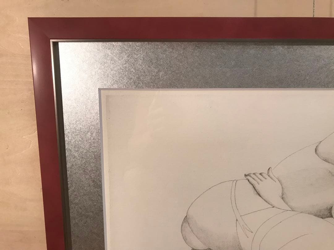 平賀敬「ガーターベルトの女性」リトグラフ　直筆サイン・落款・エディション有り