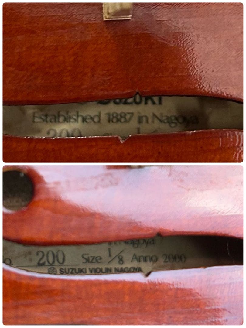 中古　SUZUKI バイオリン　1/8 No200 本体、弓2本、ケース