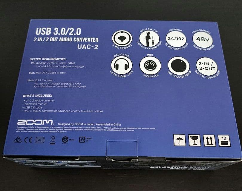 ZOOM(ズーム) UAC-2 オーディオインターフェイス USB3.0