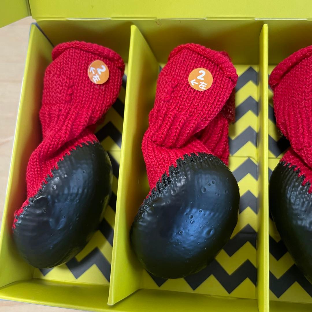 試着のみ ドッグソックス DogSoxx 犬用ブーツ 赤 サイズ2 4足セット