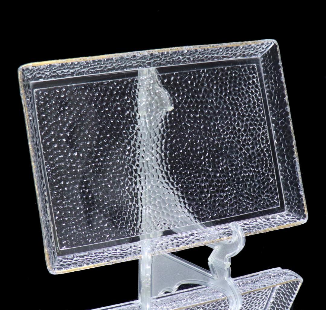 オールド・バカラ 鱗カット装飾 金彩 トレー ゴールド クロコ アンティーク