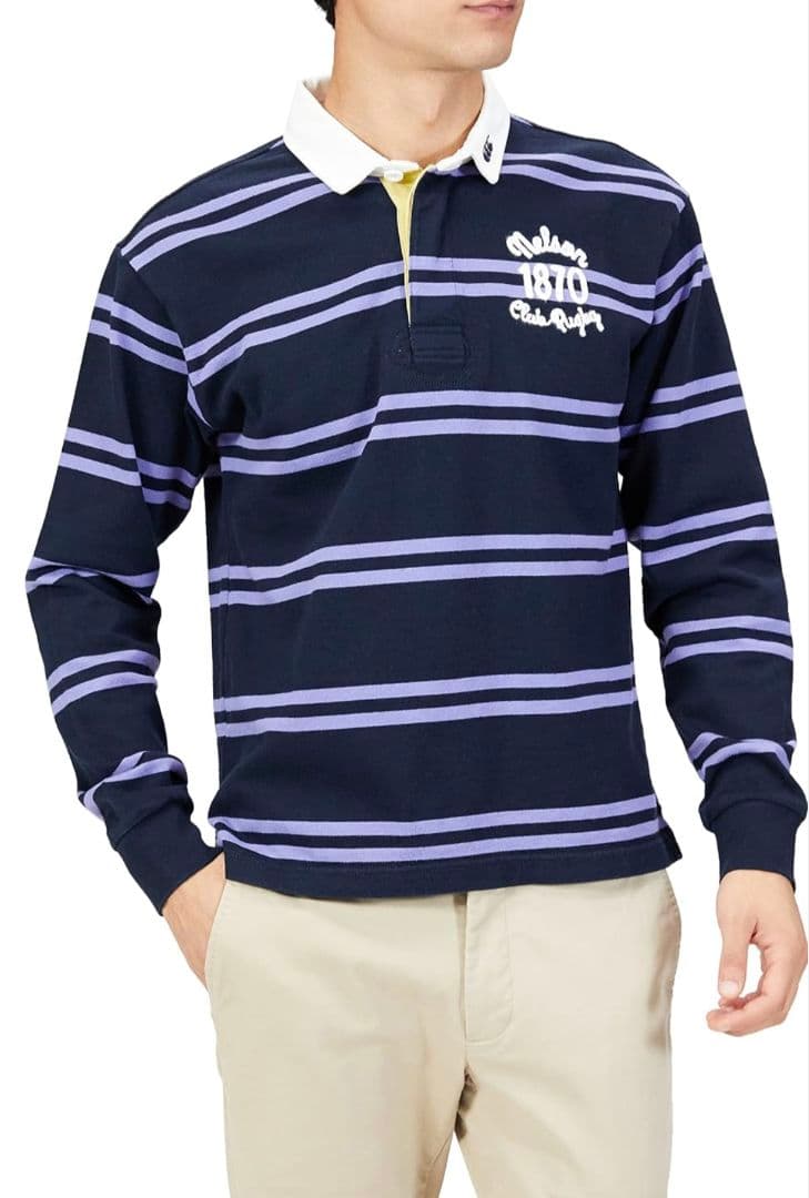 カンタベリー 長袖 ラガーシャツ XL 美品 ブルーパープル GOLDWIN製