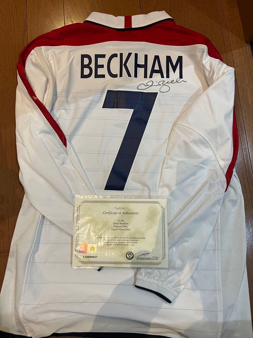 ベッカム　サイン　ユニフォーム　イングランド代表