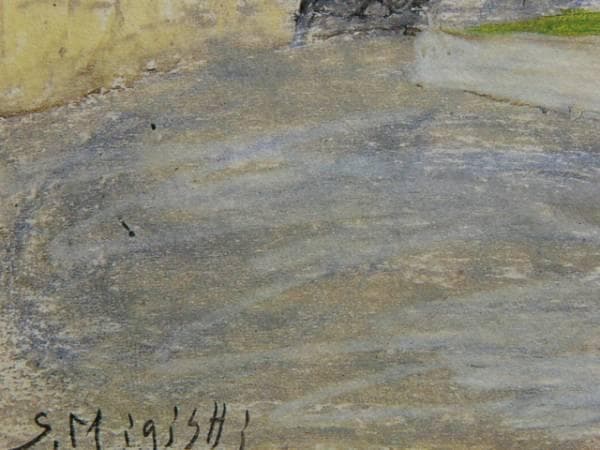 三岸節子、【シャンティイーの城】、希少なデッサン・画集画、新品高級額・額装付