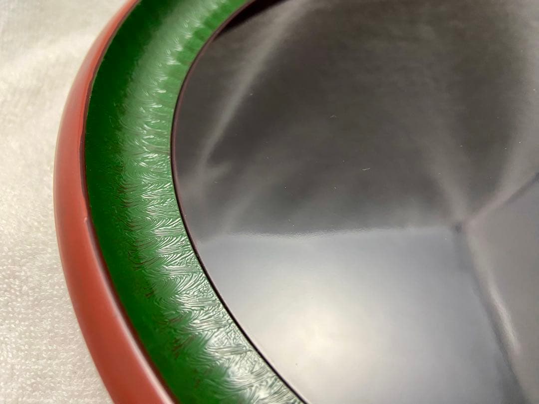 レア 茶道具 溜塗り桑名盆 丸盆 六代目 山本翠松作【匿名配送】