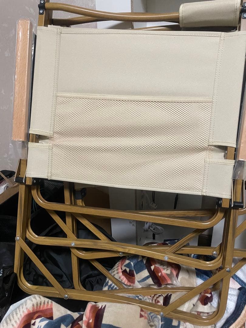 ベージュ キャンプ用 折りたたみチェア２点セット