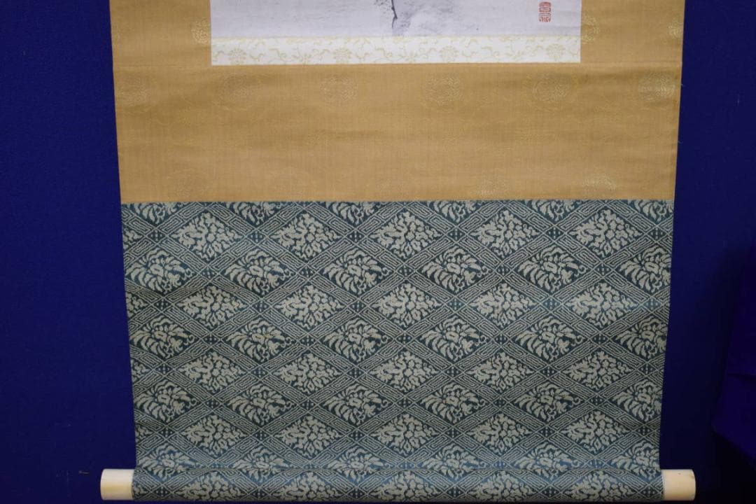 真作/松村景文/山水人物図/布袋屋掛軸HI-239