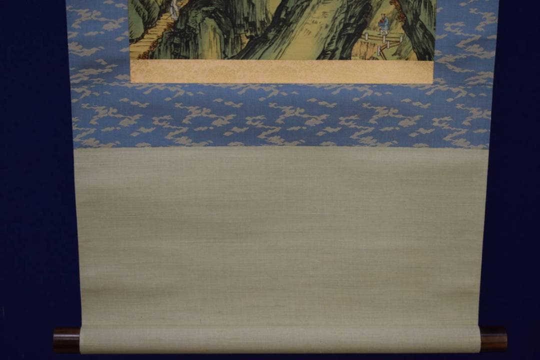 複製/王石谷/山水図/中国画/唐画/工芸/布袋屋掛軸HI-76