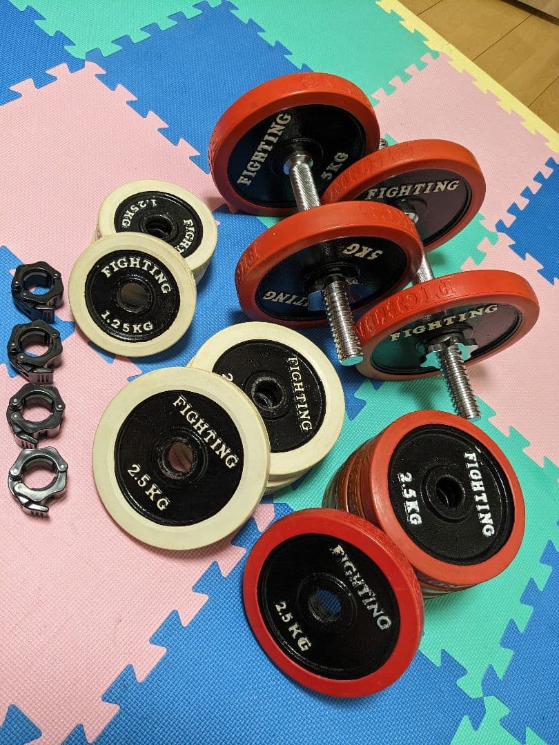 【送料着払/引取】自宅筋トレセット（ダンベル、バーベル、ベンチ）