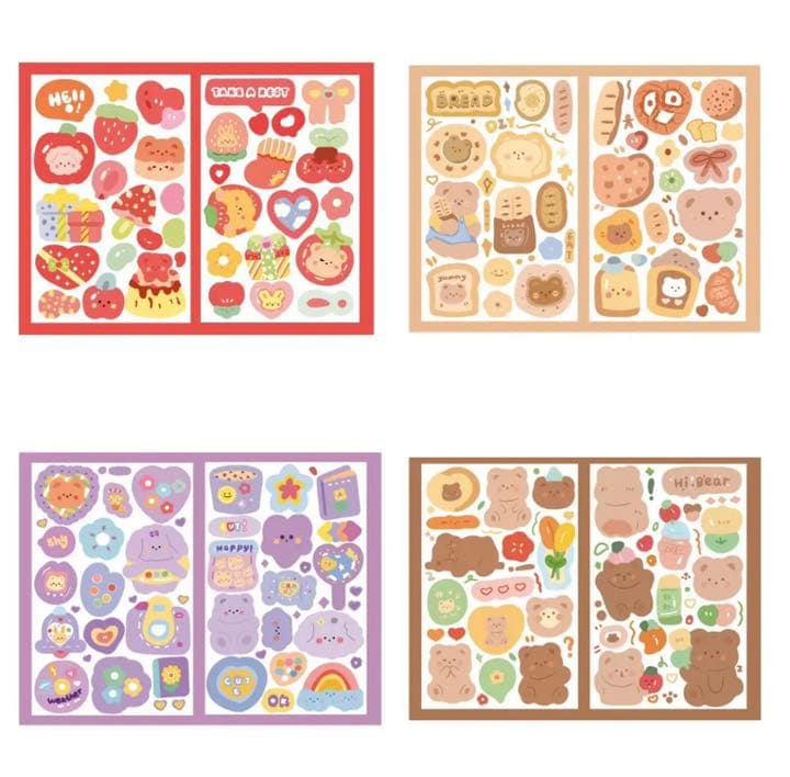 W1270.第二弾☆カラフルアニマル ステッカー 8種セット