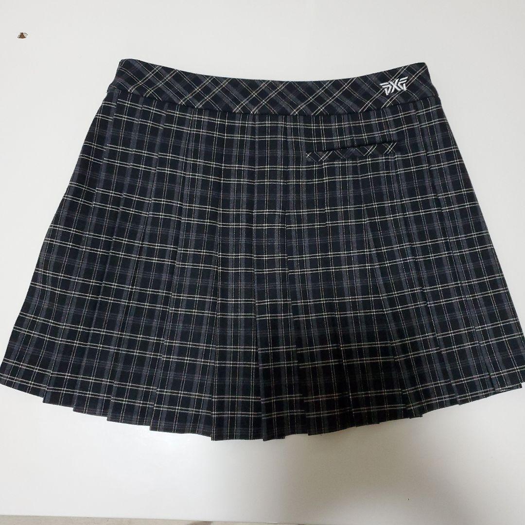 815　韓国PXG ブラック チェック プリーツスカート 新品