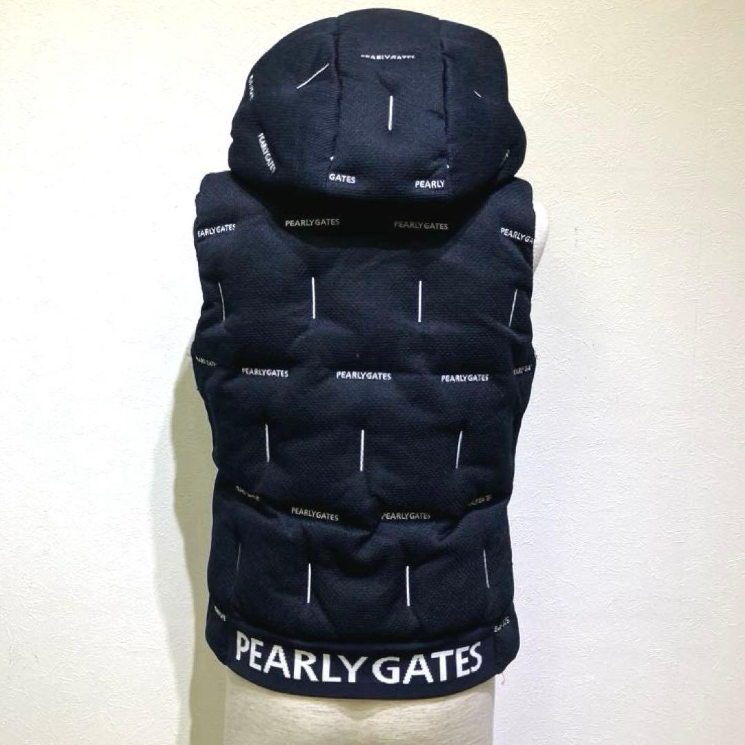 PEARLY GATES フード付きベスト サイズ0 ロゴ刺繍　ゴルフウェア