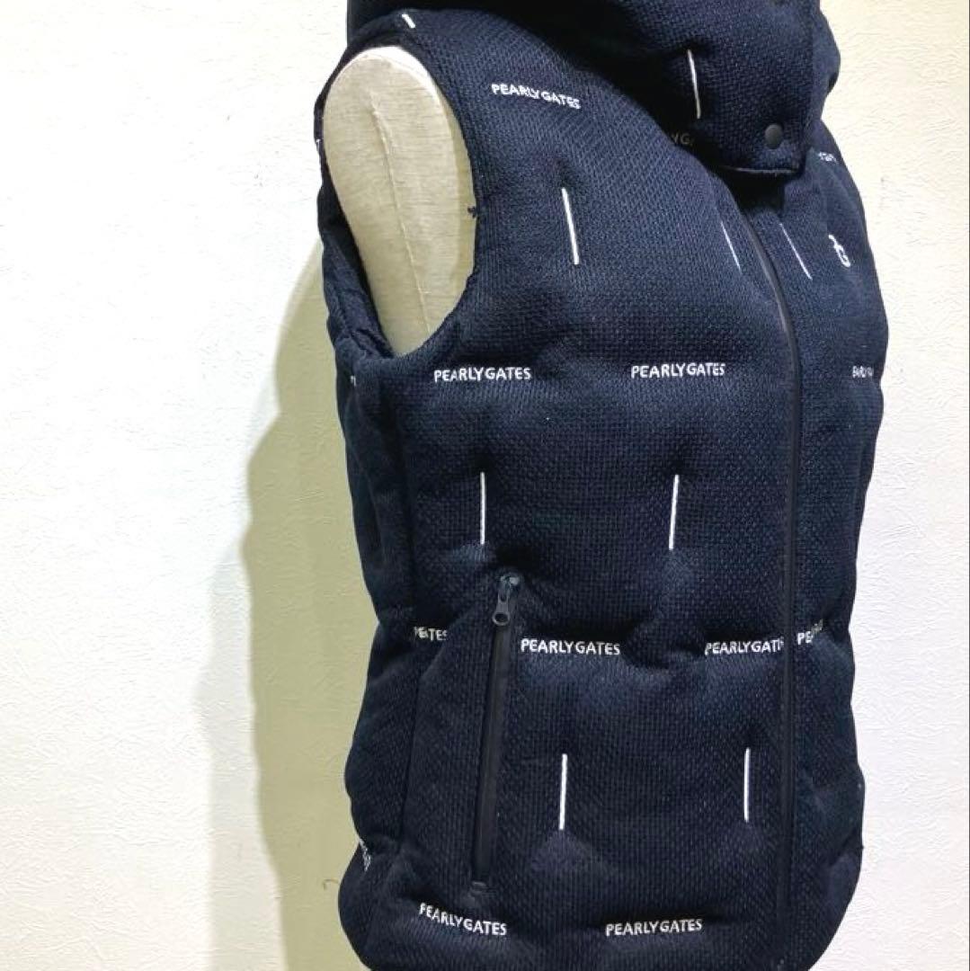 PEARLY GATES フード付きベスト サイズ0 ロゴ刺繍　ゴルフウェア