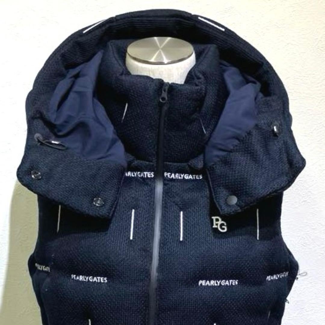 PEARLY GATES フード付きベスト サイズ0 ロゴ刺繍　ゴルフウェア