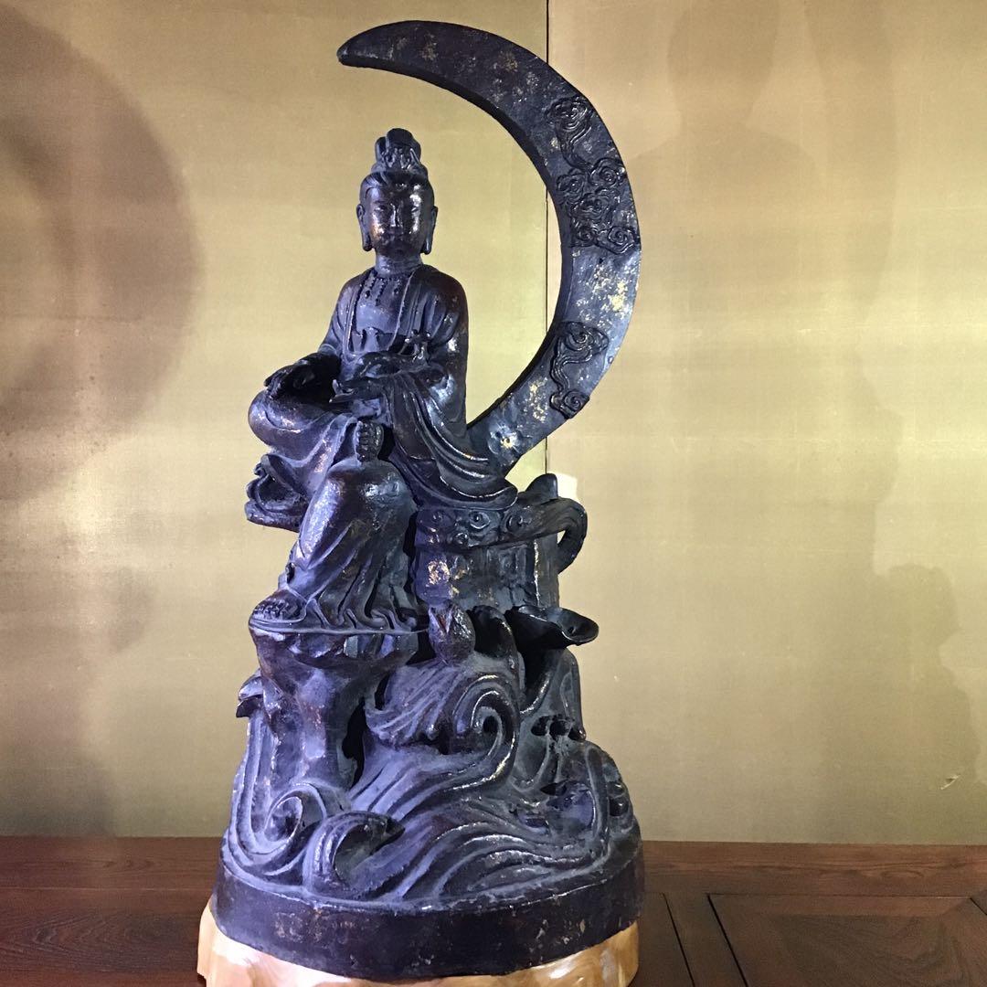 ￼波上月光観世音菩薩　鍍金仏　大明永樂年